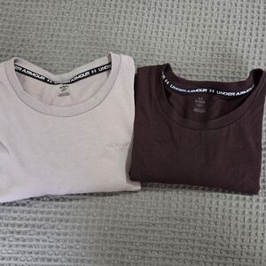 Under Armour Womens T-Shirts - Taupe and Brown